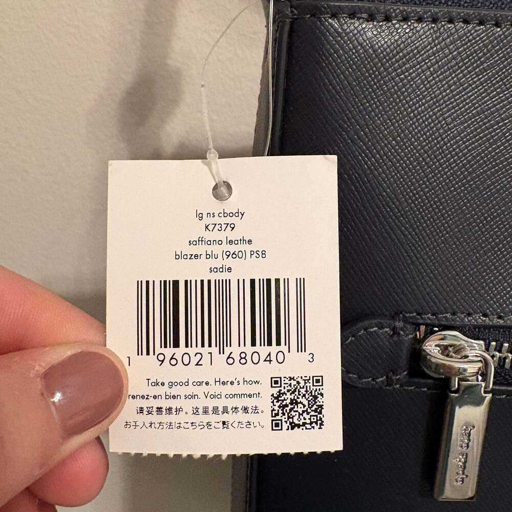 New Kate Spade Sadie Large Crossbody Navy Saffiano Leather Handbag - Picture 4 of 9